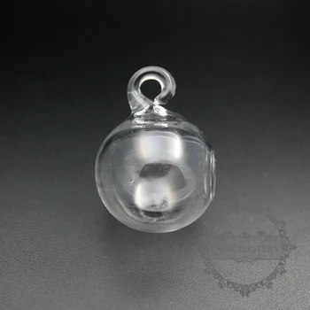 25mm rotund minge de sticlă flacon pandantiv cu 9 mm gaură pentru DIY cupolă de sticlă farmec 1800224