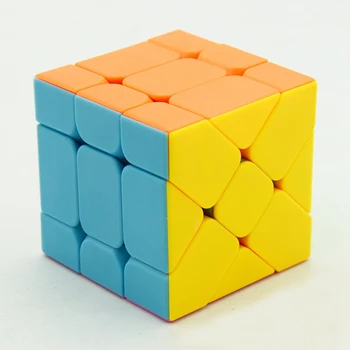 BabeLeMi Stickerless Colorate 3x3x3 Oblic Fisher Viteza Magic Cube Joc de Puzzle Cuburi de Jucarii Educative Pentru copii Copii