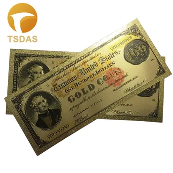 Cele mai noi Comemorative Colorate 100 de Dolari Folie de Aur a Bancnotelor 10buc/lot, pline de culoare American Fals de Bani și Cadouri