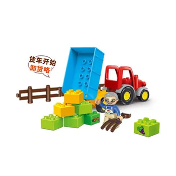 32pcs Dimensiuni Mari Diy Cărămizi Fericit Farm Zoo Animale Blocuri Set Compatibil Cu Legoingly Duplo Jucarii Pentru Copii, Hobby-uri Brinquedos