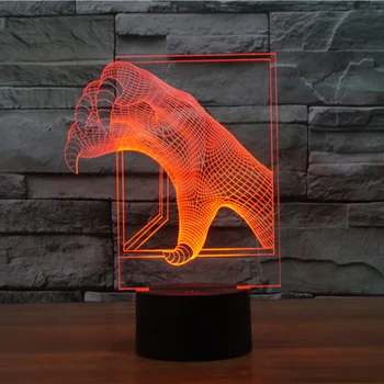Transport gratuit 1bucată Multi-colorate Dinozaur 3D Claw starea de Spirit de Iluminat Lampa de Dragon cu Gheare de Lumina Led noapte