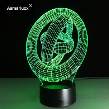 Inel În Inel 3D LED Lampa 3D Uimitoare Iluzie LED Masă Lampă Atinge Lumina de Noapte cu Cercul Magic Forma de Cadou Gratuit Picătură de Transport maritim