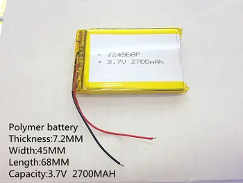 3.7 V,2700mAH,724568 PLIB ( polimer litiu-ion baterie ) Li-ion baterie pentru tableta pc,GPS,mp3,mp4,telefon mobil,vorbitor
