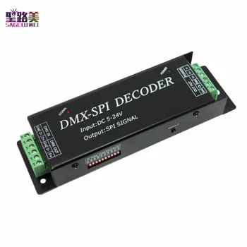DMX200 DC5V-24V SPI LED semnal DMX A SPI decodor, led full color benzi de lumină controler DMX pentru 2801 6803 2811 2812 bandă led