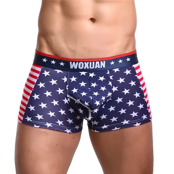 YUFEIDA Lenjerie pentru Bărbați Steagul American Sexy sex Masculin Lenjerie de corp Elastic Mens Lenjerie intima Boxeri Chiloți Alunecare Homme Cueca boxeri