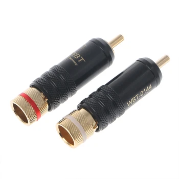 4buc/Lot Nou de Cupru Placat cu Aur RCA Plug Durabil Conector RCA Șuruburi Lipit de Blocare Audio-Video WBT Plug 58mm*13mm L15