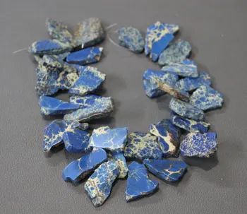 Albastru Împărat Piatră De Formă Neregulată Chips-Uri Nugget Piatră Prețioasă Margele, Top Forate Mare De Sedimente Imperial Jasper Indesata Dale Colier