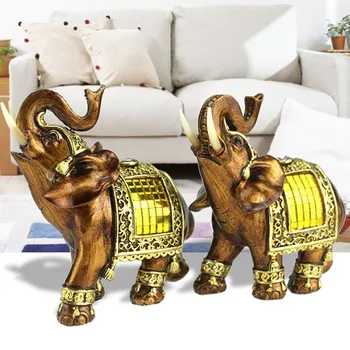 Stil European decoratiuni creative cadouri de rasina de artizanat oraș norocos casa elefant set de Decorare