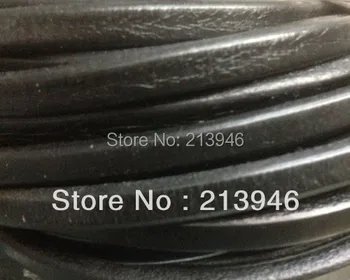 10*6MM 2M de Înaltă calitate Negru Adevărată Vacă din Piele de Cablu Rope Siruri de caractere de a Face Slide Brățară Bijuterii Cabluri