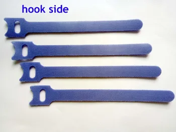 60pcs 150*12mm Blue Magic Nailon Cablu Reutilizabile Legături cu Ochi Găuri spate în spate cablu cravată curea nailon folie subțire cârlig legături