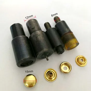 100sets/lot 15mm patru parte din metal alama inel buton snap apăsați butonul de fixare anticipate argint, bronz, negru ,lumina de aur+instrumente