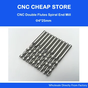 10buc 4mm Carbură CNC Freze Instrumente 2 Duble Două Flaut Pic Spirală Router End Mill CED 4mm CEL 25mm