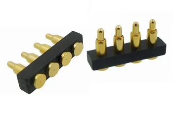 5pcs Primăvară încărcate pogo pin conector 4 Pin 2.54 mm Montare pe Suprafață PCB SMT material alamă de Aur 1u rating 1.0 Amp curent