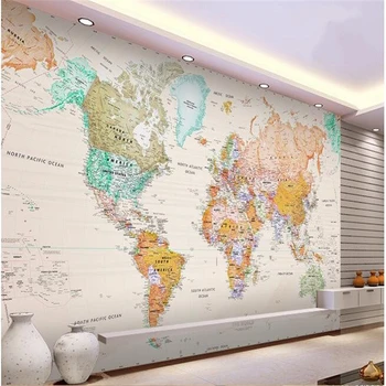 Beibehang papel de parede personalizate 3D murală cu cameră 3d tapet Elegant de culoare versiunea harta lumii fotografie tapet pentru pereti 3d