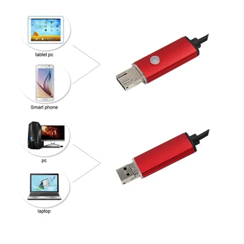 JCWHCAM 2M Cablu IP67 rezistent la apa Lentile Camera Endoscop USB 2 In 1 Endoscop 7mm Mini Sarpe de Fotografiat Android OTG Telefon Endoscopio