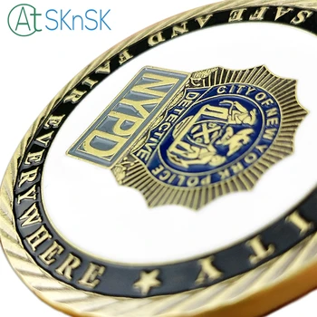 5pcs/lot en-Gros de bronz Placat cu Monedă de la New York departamentul de Poliție NYPD Metal Moneda Pentru Cadou Monedă Comemorativă