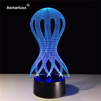 Meduze Iluzie Optică 3D Lampă cu LED 7 Culori Holograma Dormitor lampă de Culoare Schimbare Lampă de Masă Deco Cadou Pentru Copii Prieteni