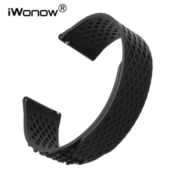 Silicon Buclă de Cauciuc Watchband pentru Samsung Gear S3 Clasic de Frontieră R760/R770 Eliberare Rapidă de Trupa Ceas Sport Încheietura Curea Negru