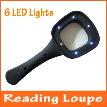 3X Iluminate cu LED Ochelari de Citit Portabile 6 Luminos Lumini cu LED-uri Lupa pentru Citit Reviste Ziar de Buzunar Lupă cu Lampă