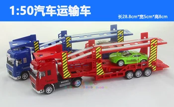 Mare auto dublu transport conține Plat camion de transport cu 1 aliaj de mic model de masina pentru copii jucărie cadou de Crăciun