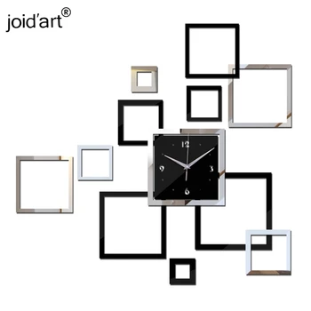 2016 nou 3d ayclic oglindă ceas ping reloj de pared horloge mari decorative, ceasuri de perete living modern Quartz