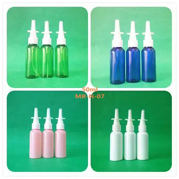 50 seturi/lot colorate 50ml COMPANIE Farmaceutică Orală Nas Spray Nazal Pompe de Sticla cu 20/410 Nazale Pompa Pulverizator Atomizor
