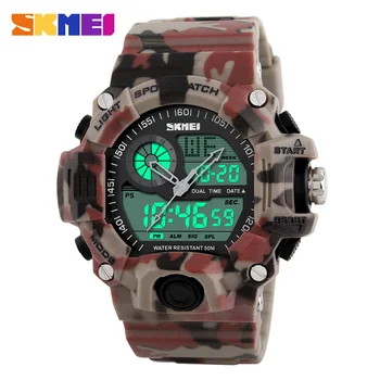 Nou 2016 Quartz Digital Camo Watch Oameni Timp Dual Om Ceasuri Sport Barbati Skmei S-Shock Militar Armata Reloj Hombre a CONDUS Ceas de mână