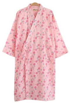 Shanghai Poveste Bumbac, Mâneci Trei-sfert Kimono-Halat de baie Cu Buzunare Pentru Femei Halat Imprimate cu Flori, Pijamale 8 Culoare