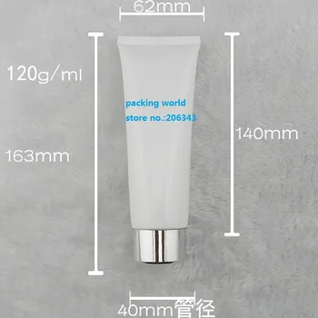 120ml alb tub moale pentru mildy spălare/unt/crema/masca esență/ser/container medical/ tub de plastic ambalare produse cosmetice