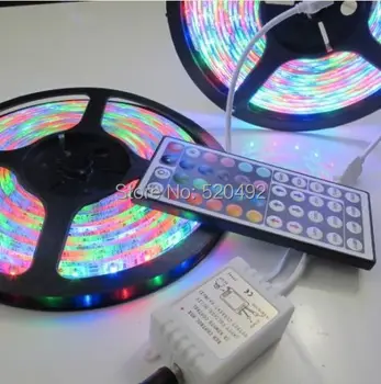 10M 3528 SMD 2x5M 300 Led-uri RGB Impermeabil Flexibil LED Strip Lumina + 44-Cheie Telecomandă IR Pentru Decor Acasă ping