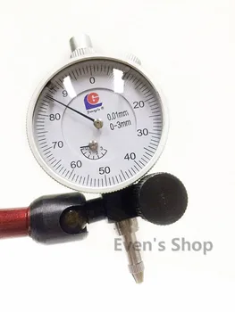 GUANGLU indicator cu Cadran 0-3*0,01 mm cu mini magnetic stand de bază într-o singură. maneta indicator cu cadran instrument de măsurare