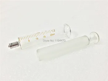 2 buc/Lot 20ml 20cc Seringă de Sticlă Luer Lock Cap Reutilizabile de Sticlă Injector Laborator Sticlarie