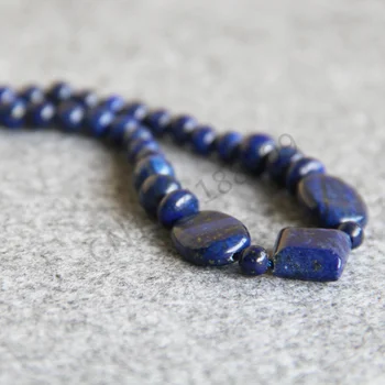 Clasic Etnice Prima Bijuterii 8mm Cyan Lapis Lazuli Margele Colier de Femei de Înaltă calitate de culoare Albastru Închis Stone 18inch Strand Lanțuri