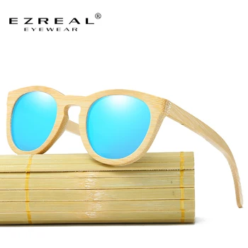 EZREAL Bărbați Femei Natural din Lemn de Bambus ochelari de Soare Polarizat Manual Polarizati Oglinda de Acoperire Lentile de Ochelari Cu Cutie de Cadou