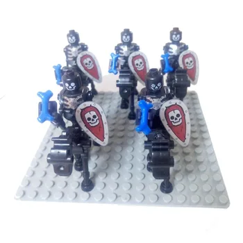 5 seturi de Schelet Cavalerist Drept Schelet de Cavalerie cu Calul Fantoma Ninja Husari Bloc Cărămidă figura
