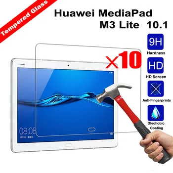 XSKEMP 10buc/Lot 9H Ecran de Sticlă Protector Pentru 10.1 Huawei MediaPad M3 Lite rezistent la Șocuri Tablet PC Folie Protectoare din Sticla Temperata