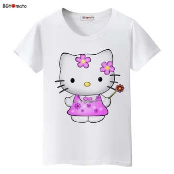 BGtomato minunat Hello Kitty prințesă t camasa pentru femei brand nou haine minunat tricou cool top tees t-shirt kawaii tricou plus dimensiune