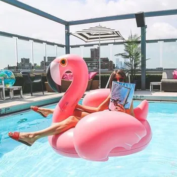Gonflabile Flamingo Înot float Piscinei Roz Plimbare-Pe Inel de Înot Adulți Copii Vacanta de Apă Jucării Partid Piscina 150CM