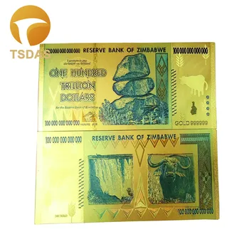 Zimbabwe Aur de 24k Bancnote Placat cu Aur de 100 de Trilioane de Dolari Lumea Bani Falși 10buc/multe Colecții Facturilor în Valută