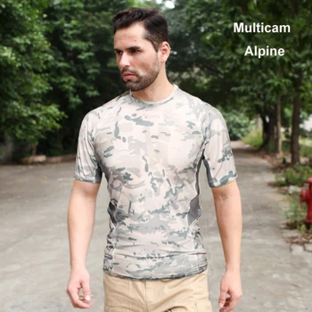 2017 Vara Multicam Aride Tactice maneca scurta tricou strans tricou mulat MCA rapid-uscat Stil Safari tricou de vara
