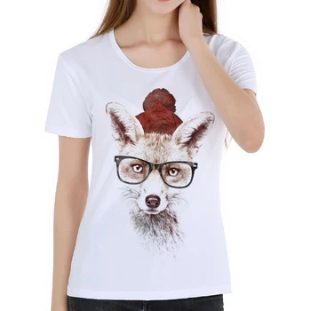 Agrement Animal Print Doamna T-shirt Rece Ochelari Leu T-Shirt femei de Vară Harajuku Noutate Tricou Amuzant Hipster Tee Topuri D8-3#