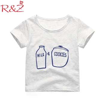 R&Z Baby Boys T-shirt 2018 Noi de Vara Băiat coreean Scurt, cu Mâneci lungi pe Numele de Scrisori O-gât Topuri de Bumbac pentru Copii T-shirt