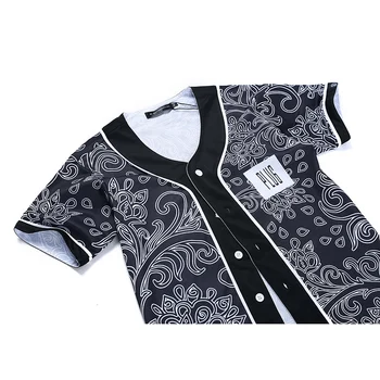 Mens de Vară Butoane T-Shirt Tricou 3D Streetwear Top Imprimat Tricouri Hip Hop Personalizate de Baseball Jersey Tricou Brand de Moda