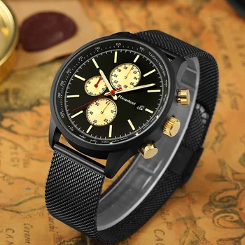De Brand Nou Cronograf Cuarț Bărbați Ceasuri de Moda Casual, Plin de Oțel Ceasuri Sport Barbati de Afaceri Cuarț ceas Relogio Masculino
