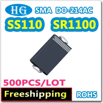 SR1100 SB1100 SS110 SMA DO214-AC 500pcs/lot 1A 60V Schottky smd de date în interiorul oferim gratuit mostre originale de Inalta calitate