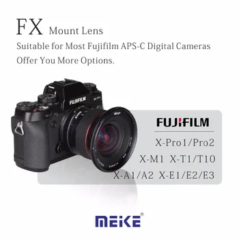 Meike 12mm f/2.8 cu Unghi Larg Ultra Obiectiv Fix cu Gluga Detasabila pentru Fujiflim X monta camere