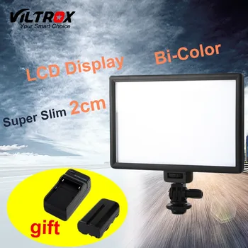 Viltrox L116T LCD Display Bi-Color & Estompat Slim DSLR Video LED +Acumulator +Incarcator pentru Canon Nikon Camera Video DV