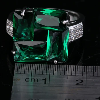 Stralucitoare Tridimensională Pietre Verde Cubic zirconia Argint 925 Moda Jewelrys Pentru Femei Inele NE# Dimensiune 6 7 8 9 S1681