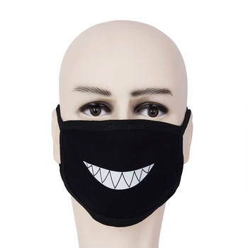 Ankoow 6Pcs Unisex Masca de Fata Anti-Praf Negru de Bumbac Drăguț Urs Dinți Anti-Poluare Gura Masca Anti Ceata