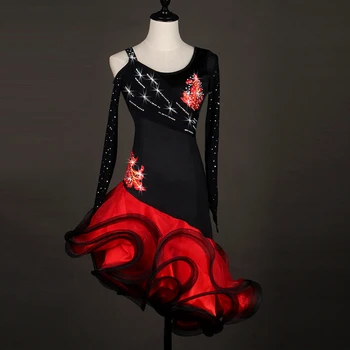 Personalizate de dans latino, costume pentru femei latino rochie franjuri dans costume femei latino rochie de dans uzura latin, salsa rochie